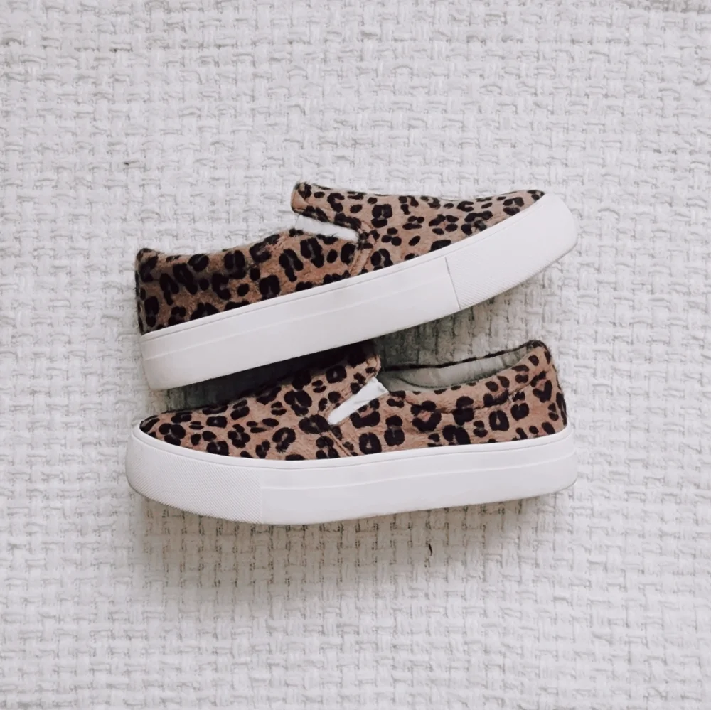 Cheetah Print Slip On Sneakers - Picture 1 of 7